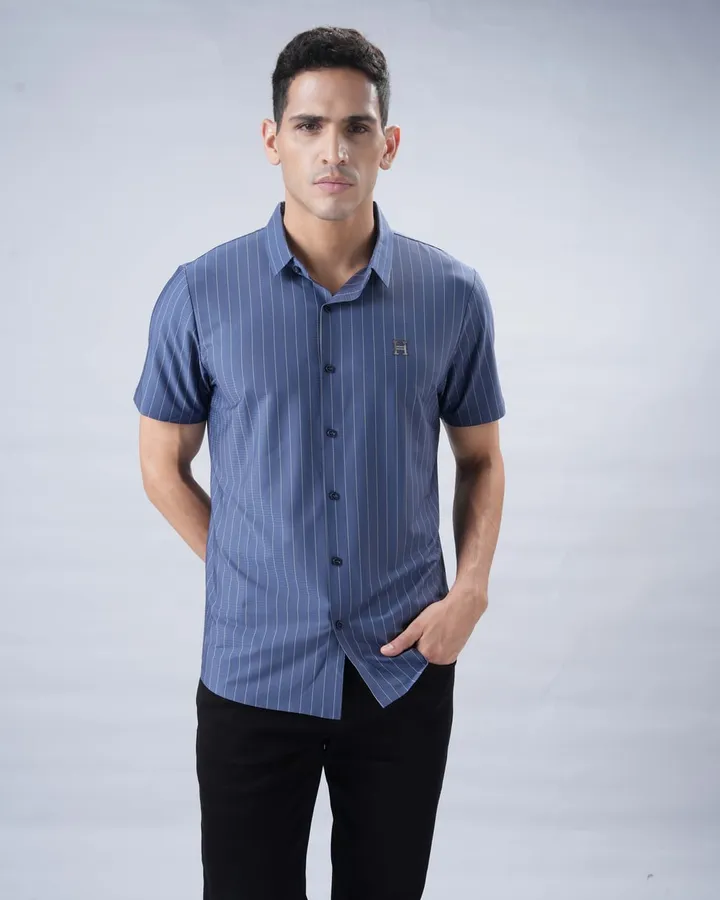 Studio shirt range — Blue stripe, view 1