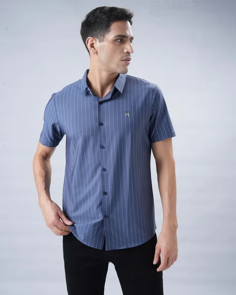 Studio shirt range in Blue stripe