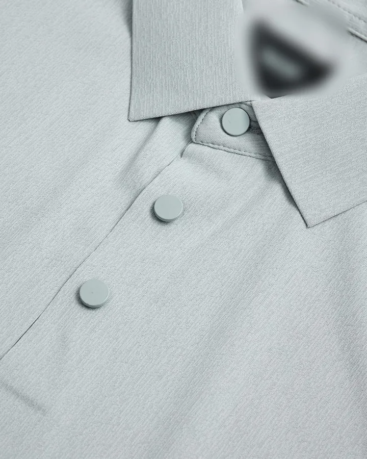 Snap-placket technical polo — Grey, view 1