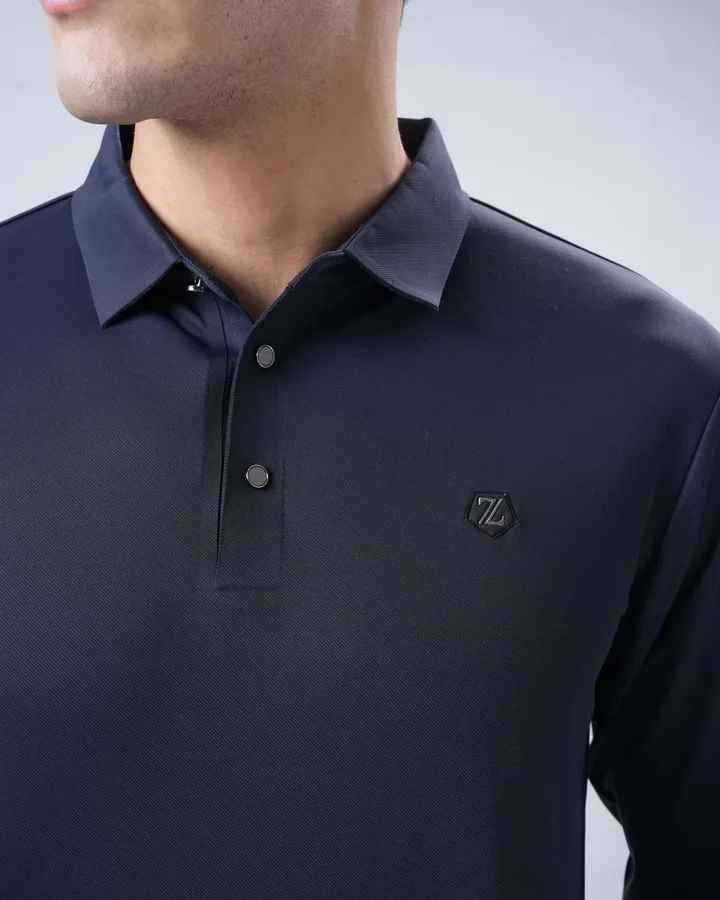 Studio polo range — Navy (full sleeve), view 5