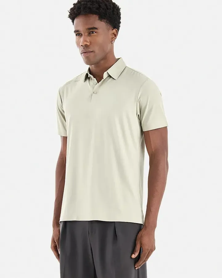 Snap-placket technical polo — Sage, view 1