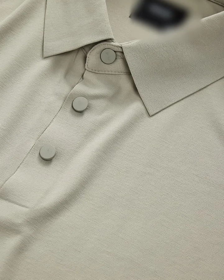 Snap-placket technical polo — Sage, view 3