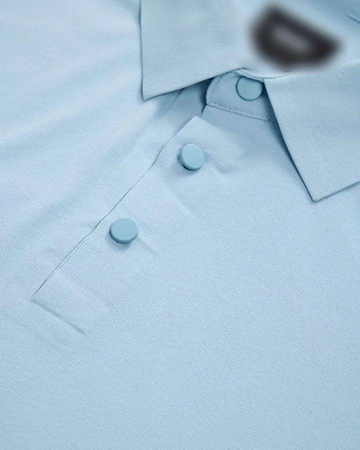 Snap-placket technical polo — Sky blue, view 3